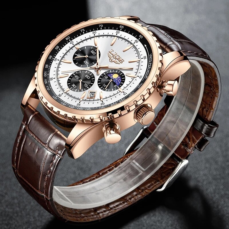 LIGE-Montre-bracelet à quartz  - Luxury Watch Holder For Men avis et prix