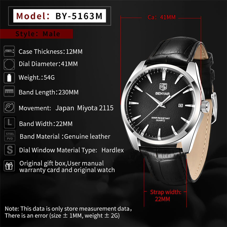 Benyar 5163 Top marque de luxe - Luxury Watch Holder For Men avis et prix