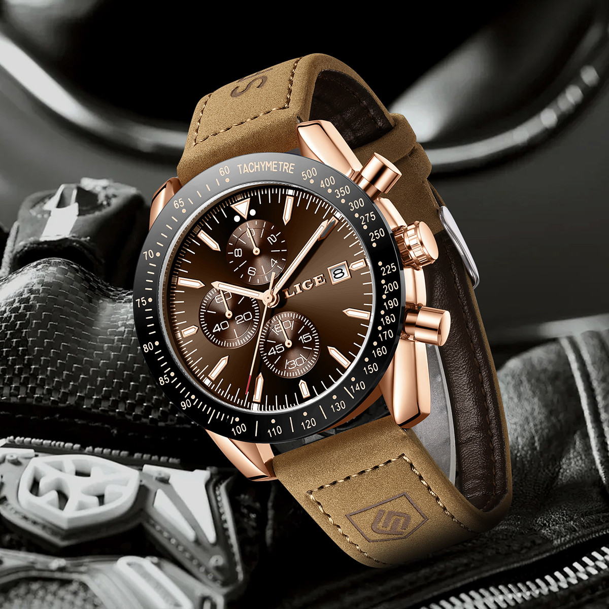 LIGE montres en cuir hommes mo - Luxury Watch Leather avis et prix
