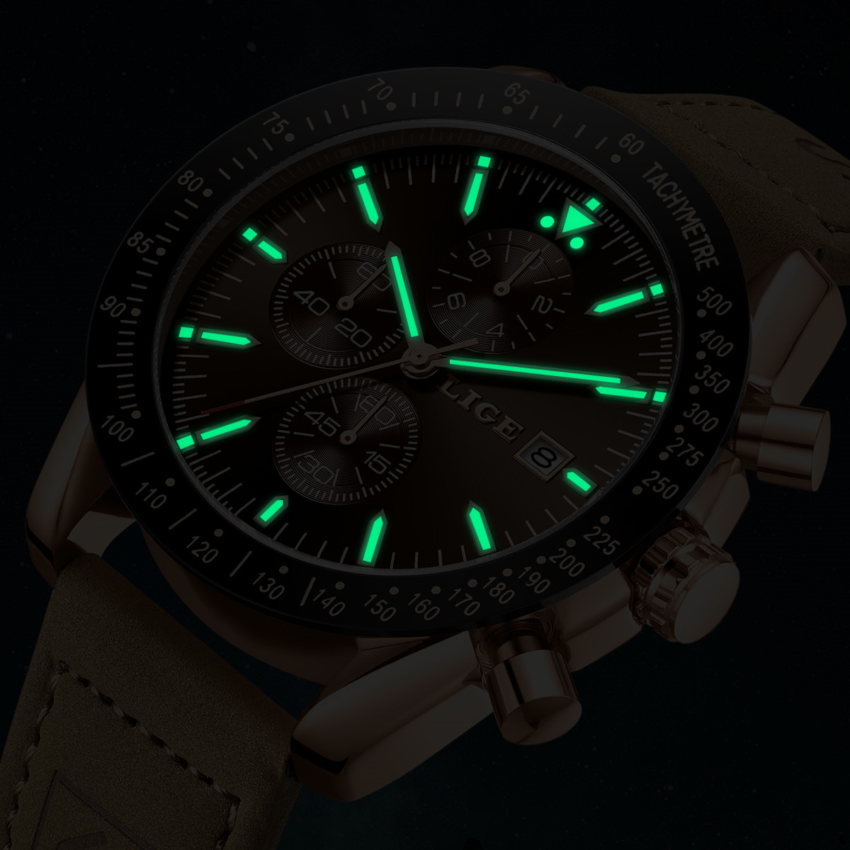 LIGE montres en cuir hommes mo - Luxury Watch Leather avis et prix